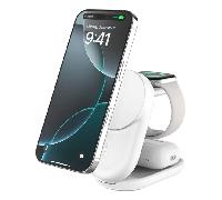 BASE DE CARGA BELKIN ULTRACHARGE BLANCO MAGNETICO PLEGABLE QI2 25W MOVIL RELOJ Y AURICULARES BLANCO