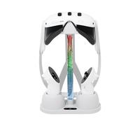 Base de carga compatible con el visor de realidad virtual Meta Quest 3. Estación de carga compatible con las luces RGB de Meta Quest 3.