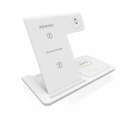 AISENS - Cargador Inalambrico USB-C 3 En 1 De 15W Para Movil, Apple Watch, Ariculares Con Estuche De Carga, Blanco