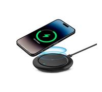 Ksix Cargador inalámbrico BXCQI1501N – Carga rápida 15W para Smartphones y Auriculares Qi, Negro