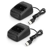 Base de carga para Baofeng BF666S/BF777S/BF888S/Retevis H777/R888splus, cargador de batería USB con indicador de carga