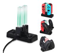 Base de carga para mandos Dual PRO y Joy-Con para Nintendo Switch/OLED: carga rápida, indicador LED, compatible con Nintendo Switch.