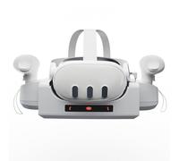 Base de carga para Meta Quest3, compatible con Quest3 y Oculus Quest2, accesorio de realidad virtual conveniente para Meta Quest3, color blanco.