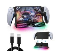 Base de Carga para PS Portal Remote Player, Cargador Magnético Tipo C para PS Portal, Soporte de Carga Portátil con Luces RGB, Soporte Extraíble Acessorios para Playstation Portal (Negro)