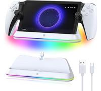 Base de Carga para PS Portal Remote Player, Cargador Magnético Tipo C para PS Portal, Soporte de Carga Portátil, Soporte de Carga para Playstation Portal Acessorios con Luces RGB (Blanco)