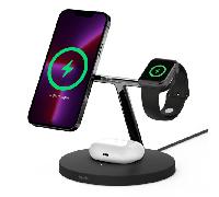 base de carga powerhouse belkin wiz017vfbk apple watch iphone magsafe 15w airpods color negro