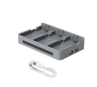 Base de carga rápida de 3 vías con modo de almacenamiento para baterías, control inteligente de temperatura e indicadores LED, base de batería ligera