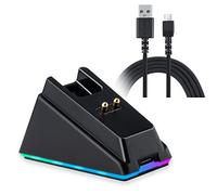 Base de carga RGB con cable de carga USB compatible con Razer Basilisk/Viper Ultimate/Naga Pro/deathadder v2 Pro Mouse