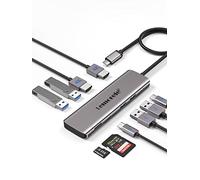 Base de Carga USB C, Lemorele 10 en 1 USB C Carcasa Adaptador con Doble HDMI 4K, 4 USB 3.0/USB 2.0, Datos USB C, 100 W PD, SD/TF, USB C Hub para PC, portátil, MacBook, HP, DELL, Lenovo, etc