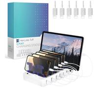 Base de carga USB de 6 puertos para múltiples dispositivos - Compatible con Apple y Android - Concentrador de carga universal rápido para