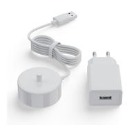 Base de Cargador USB Cepillo de Dientes Eléctrico Compatible con Philips Sonicare 5500 5300 4100 3100 2100 1100 HX3683 HX3671 HX3675 Recambio de Carga con Adaptador de Alimentación
