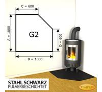 Base De Chimenea Protector De Chispas Placa De Acero Negra Para Horno - G2