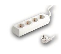 Base de conexión 4 tomas T/T con cable 3x1.5, ideal para suministrar energía a múltiples dispositivos eléctricos.