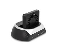 Base de conexión Delock 64280 USB-C 10 Gbps para HDD/SSD SATA y M.2 NVMe con ventilador