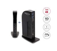 Base de conexión Delock USB Type-C™ de triple pantalla con DisplayLink® 4K / Hub USB / LAN / SD / Audio / PD 96 W