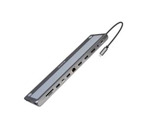 Base de conexión Ewent EW1150 USB-C HDMI DisplayPort 4K PD 100W Aluminio
