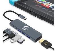 Base de conexión portátil para Nintendo Switch y OLED, adaptador USB C a HDMI para Nintendo Switch, adaptador de hub tipo C, estación de acoplamiento para TV compatible con OLED/Nintendo Switch