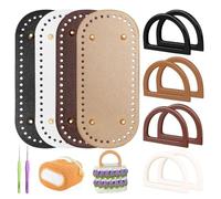 Base de de crochet - Base de 8,8 pulgadas | Parte inferior de cuero de PU: kit para hacer bolsas de tejer, accesorio artesanal duradero hecho a mano, uso de regalo, Hobby, bricolaje, soporte par