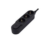 Base de diseño 3 x 16 A con interruptor - 1,5 m - Negro (SCH)