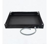 Base de ducha de camping para uso al aire libre, bandeja plegable de tela Oxford con tubo de drenaje adecuada para viajes a la playa, uso en el jardín y baño de mascotas (negro)