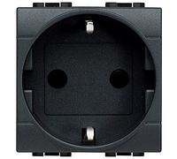 Base de enchufe Bticino L4141 2P+TT 16A LivingLight2 modulos Antracita
