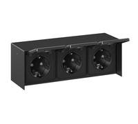 Base de enchufe de exterior de 3 vías STEDDA IP44 acero inoxidable negro