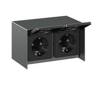 Base de enchufe de exterior STEDDA IP44 acero inoxidable antracita horizontal