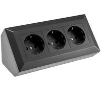 Base de enchufe DELPHI de 3 vías, color negro, 250V/16A, 3600W, montaje en superficie