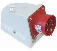 Base de enchufe fija pasante 32A 3P+T+N 400V IP44 9525-6