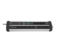 Base de enchufe múltiple Brennenstuhl Premium-Protect-Line [14 vías, negro/gris, 3m]