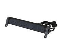 Base de enchufe múltiple pararrayos (x 4, Negro, Longitud del cable: 1,5 m, IP20, Con interruptor)