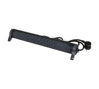 Base de enchufe múltiple pararrayos (x 6, Negro, Longitud del cable: 1,5 m, IP20, Con interruptor)
