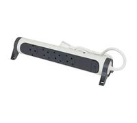 Base de enchufe múltiple Premium (Blanco/Negro, Longitud del cable: 1,5 m, 4 ud.)