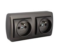 Base de enchufe solera mural 2p+t grafito 16 a 250 v doble