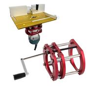 Base de enrutador de aleación de aluminio, elevador de enrutador ajustable de 4 mordazas Base de elevación de recorte universal Varilla de soporte de acero inoxidable para