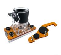 Base de enrutador de madera para recortadoras de 65 mm, soporte de ranura con localizador, se adapta a tablas de 0 a 5 cm, para ranurar biselado y acabado, compatible con chapa de plástico de madera