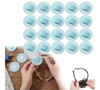 Base de fieltro para el pelo con lazo elástico, sin pegamento, para hacer tocados de fiesta de té, accesorios para el cabello de boda (20 piezas) (20, azul, círculo)