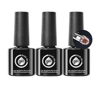 Base De Gel Para Esmalte De Uñas - Kit De 3 Piezas Base De Gel De Fibra De Vidrio, Curado Con LED UV, Accesorios De Manicura Y, Requiere Descalcificación, Para Salón, Viajes Y Uso Doméstico