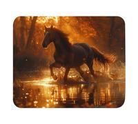 Base de Goma Alfombrilla de Ratón, Cruce de Caballos en un río, Multifuncional Alfombrilla de ratón para Juegos, Mouse Mat, 25X30cm, Jugadore, PC