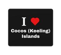 Base de Goma Alfombrilla de Ratón, Me encantan Las Islas Cocos (Keeling)., Portátil Alfombrilla Gaming, Mouse Mat, 25X30cm, PC, Jugadore, Oficina