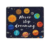 Base de Goma Alfombrilla de Ratón, Nunca Dejes de soñar Espacio Exterior Planetas Cúmulo Estelar Solar Alfombrilla Eco-Friendly Mouse Mat 25X30cm para Ratón Gamers Jugadore