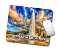 Base de Goma Alfombrilla de Ratón Parque Nacional Old Faithful Alfombrilla Gaming Tapete de Juego 25x30cm para PC,Ratón,Laptop