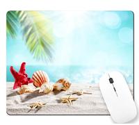 Base de Goma Alfombrilla de Ratón Playa con Sand y Palma Alfombrilla Ratón Mouse Mat 25x30cm para Gamers,Laptop,Ratón