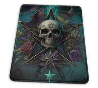 Base De Goma Alfombrilla Gaming Calavera Pentagrama Magia Brujas Oscuras 25X30Cm, Alfombrilla De Ratón Antideslizante Tapete De Juego para Oficina Jugadore Trabajo