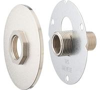 Placa de fijación CoMHort para grifo exterior antes/después del revoque, acabado en latón niquelado AROZ