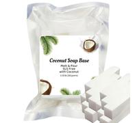 Base de Jabón de Aceite de Coco Melt And Pour, Ideal para Crear Tu Jabón Artesanal. Esta Base de Jabón Premium es Libre de SLS/ y Sin Perfume, Proporcionando Hidratantes para la Fabricación de Jabón