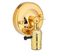 Base de La Lámpara de Pared del Metal del Tenedor de La Luz del Aplique de La Pared de La Vendimia E27 Con El Interruptor Para LáMpara Interior Pasillo Para La Cocina Casera Loft Coffee Bar(Oro)