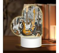 Base de lámpara LED nocturna 3D, lámparas acrílicas de amor, guitarra, bajo, música, instrumento musical, luz nocturna, lámpara LED de mesita de noche, lámparas de mesa acrílicas, regalos