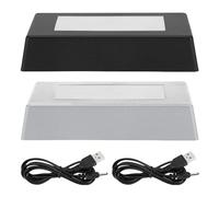 Base de luz LED, 2 unidades, base de luz para bloque de cristal, base de luz LED multicolor, base rectangular con interruptor táctil sensible, base de pantalla para pantalla de arte de cristal