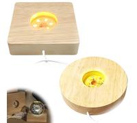 Base de luz LED de madera, 2 unidades, base de pantalla, base de pantalla, placa para bloque de cristal, base LED iluminada de madera con USB, base LED para exhibición, cristal, acrílico, joyas,